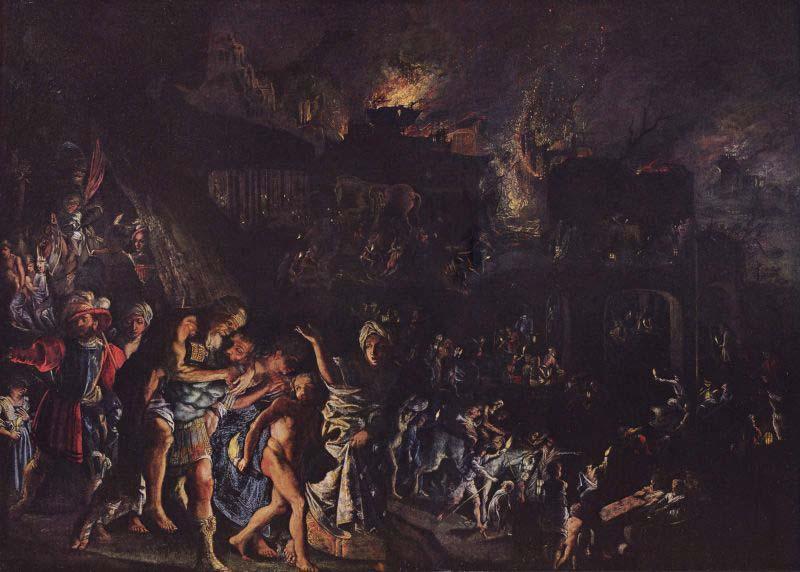 Adam Elsheimer The burning of Troy Germany oil painting art
